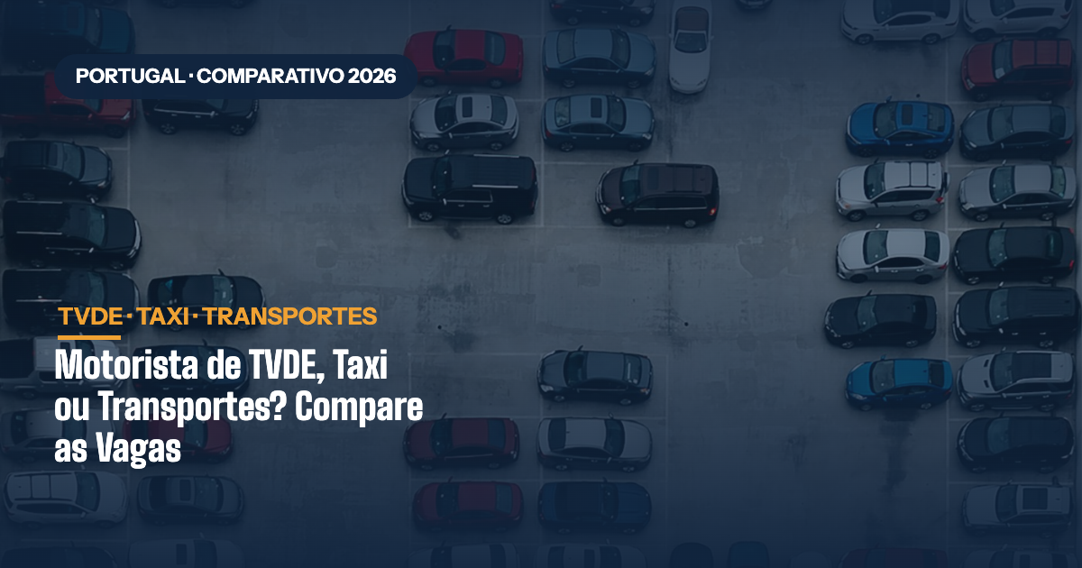 Motorista de TVDE, Táxi ou Transportes? Compare as Vagas
